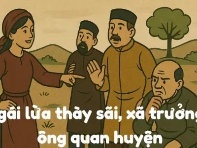 Tóm tắt Truyện dân gian - Cô gái lừa thày sãi, xã trưởng và ông quan huyện