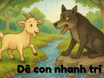 Tóm tắt Truyện ngụ ngôn - Dê con nhanh trí ngắn gọn dễ hiểu