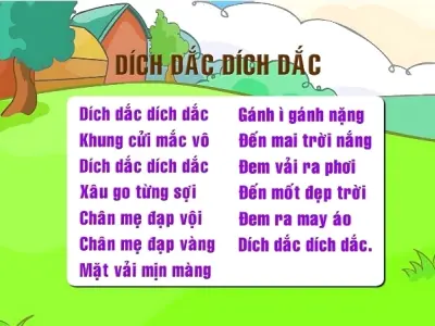 Đồng dao Dích dắc dích dắc và ý nghĩa vui nhộn cho bé