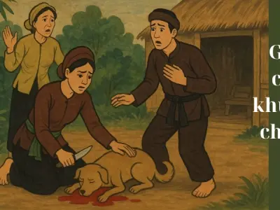 Tóm tắt truyện cổ tích Việt Nam - Giết chó khuyên chồng
