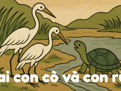 Tóm tắt Truyện dân gian - Hai con cò và con rùa đầy đủ