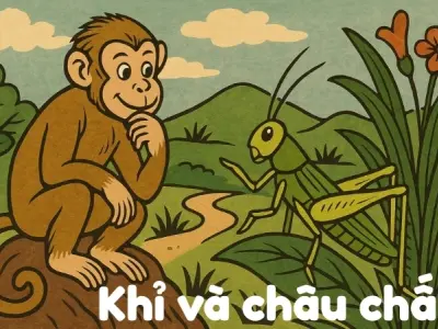 Tóm tắt Truyện dân gian - Khỉ và châu chấu