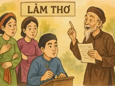 Tóm tắt Truyện dân gian - Làm thơ thi tài đối đáp đầy thú vị