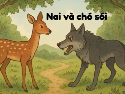 Tóm tắt Truyện ngụ ngôn - Nai và chó sói ngắn gọn dễ hiểu
