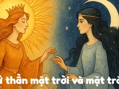 Tóm tắt truyện cổ tích Việt Nam - Nữ thần mặt trời và mặt trăng