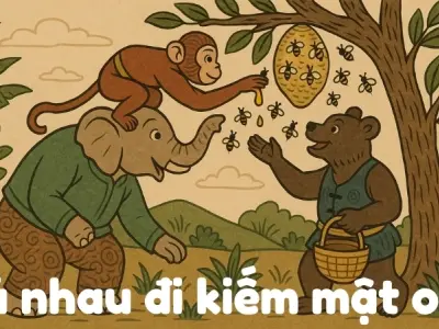 Tóm tắt Truyện dân gian - Rủ nhau đi kiếm mật ong hay nhất