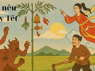 Tóm tắt truyện cổ tích Việt Nam - Sự tích cây nêu ngày Tết