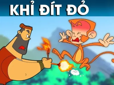 Tóm tắt truyện cổ tích Việt Nam - Sự tích khỉ đít đỏ hay
