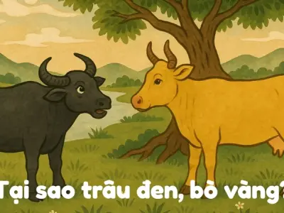 Tóm tắt truyện dân gian - Tại sao trâu đen, bò vàng