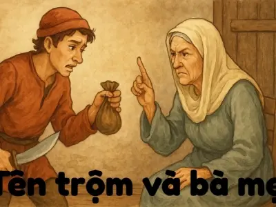 Tóm tắt Truyện ngụ ngôn - Tên trộm và bà mẹ chi tiết dễ hiểu