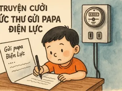 Tóm tắt Truyện cười - Bức thư gửi papa Điện Lực ngắn gọn