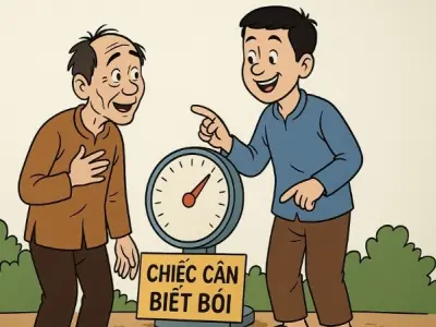 Tóm tắt Truyện cười - Chiếc cân biết bói dễ hiểu nhất