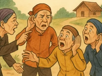 Tóm tắt Truyện cười - Điếc cả làng với nội dung ngắn gọn