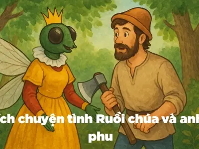 Tóm tắt Truyện cười - Sự tích chuyện tình Ruồi chúa và anh tiều phu
