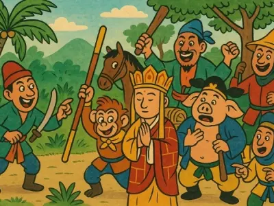 Tóm tắt Truyện cười - Tây Du Ký Chế: Hồi 10 cương đạo chặn đường tam tạn
