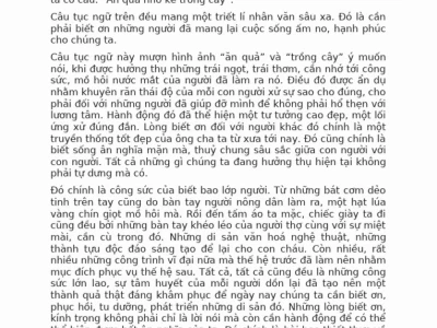 Chứng minh câu tục ngữ Ăn quả nhớ kẻ trồng cây sâu sắc và ý nghĩa