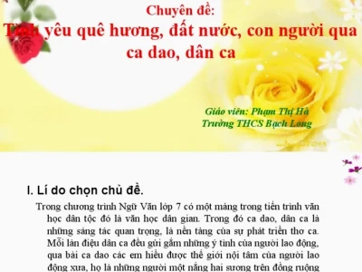 Khám phá vẻ đẹp ca dao về tình yêu quê hương đất nước