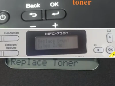Hướng dẫn Reset Máy in Brother MFC 7360 Lỗi Báo Replace Toner và Drum