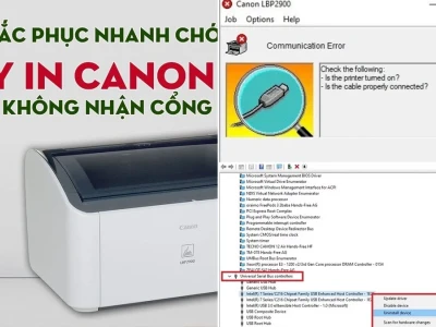 Máy In Canon 2900 Không Nhận Cổng USB Khắc Phục Tức Thì